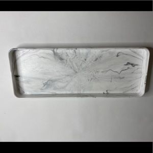 White Marble Plastic Rectangle Tray EUC